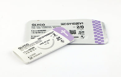 Fils de suture GLYCO - synthétique résorbable tressé et recouvert- Pack de 6 pièces