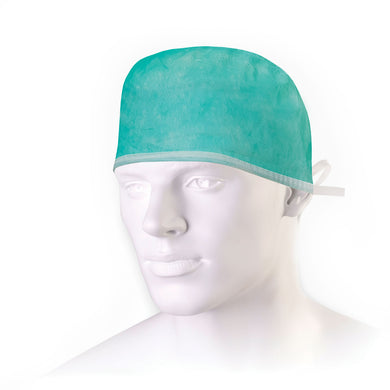 Calot médical avec liens - TOM - couleur verte - 100 pièces